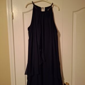 SLNY Navy High Low Dress
